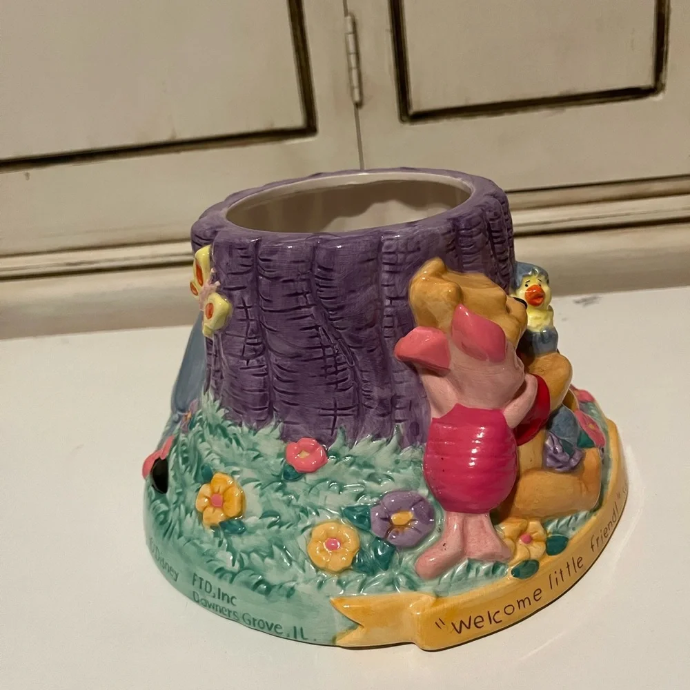 FTD Ceramic Winnie The Pooh & Friends Flower Pot Planter Container Nursery Decor